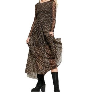 Free People Black Floral Maxi Dress